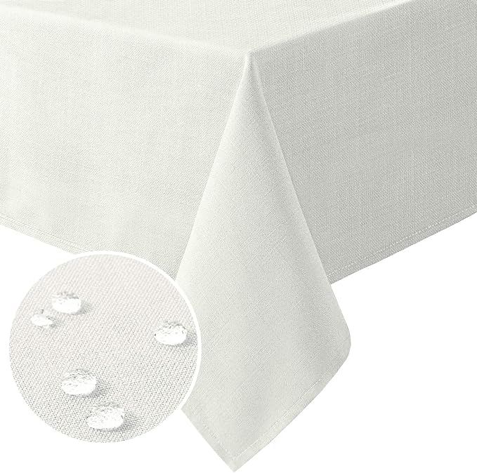 H.VERSAILTEX Linen Textured Table Cloths Rectangle 60 x 120 Inch Premium Solid Tablecloth Spill-P... | Amazon (US)