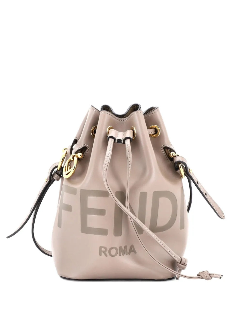 Fendi Pre-Owned Logo Mon Tresor Leather Mini bucket bag - Brown | Farfetch Global