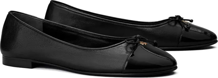 Bow Logo Cap Toe Ballet Flat (Women) | Nordstrom