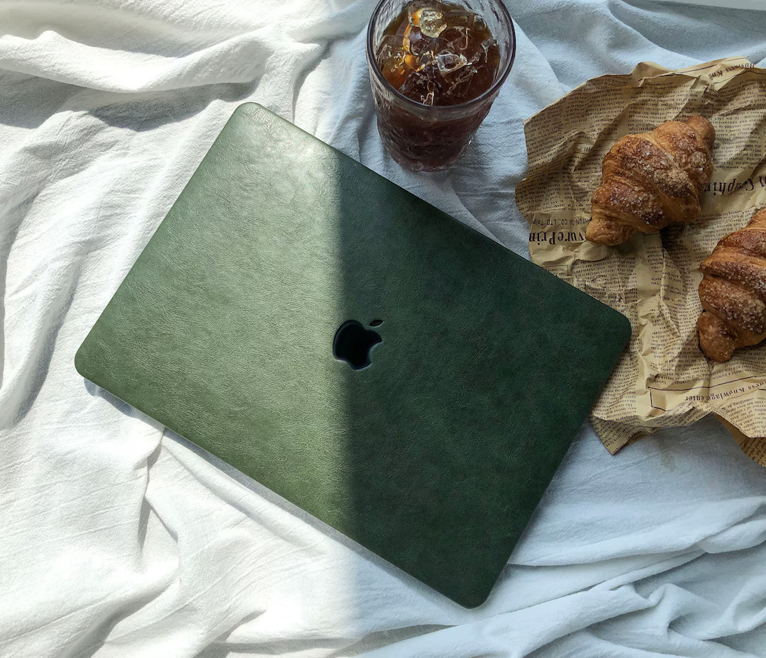 Vintage Rustic Green Leather MacBook Case for New MacBook M2 Air 13 A2681 Pro 13 A2338 Pro 14 Pro... | Etsy (US)