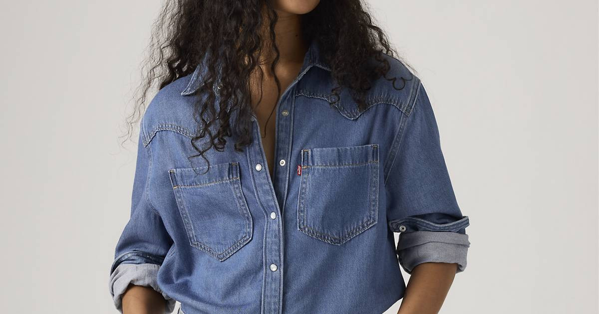 Teodora Lightweight Western Shirt - Blue | Levi's® GB | Levi's UK
