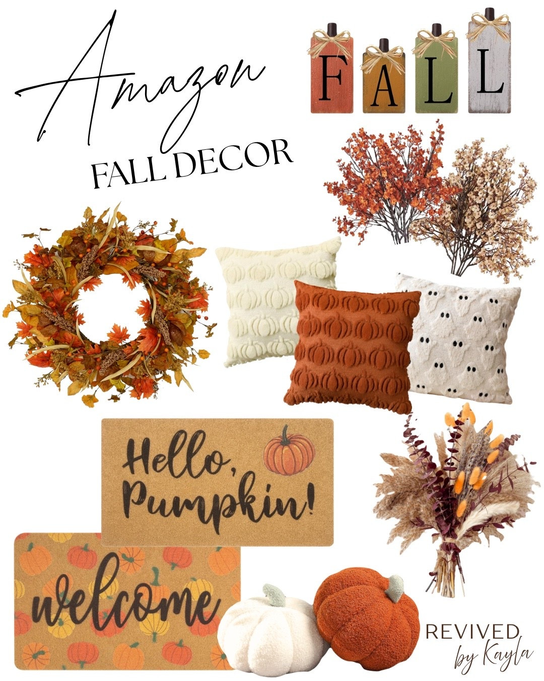 Round up of Fall decor from Amazon 🍂🍁

#fall #falldecor #fallpillows #fallcolors #throwpillows #fallwreath #falldoormat #doormats #frontdoorwreath #orange #brown #fall2025 #amazonfinds 

#LTKFindsUnder100 #LTKHome #LTKFindsUnder50