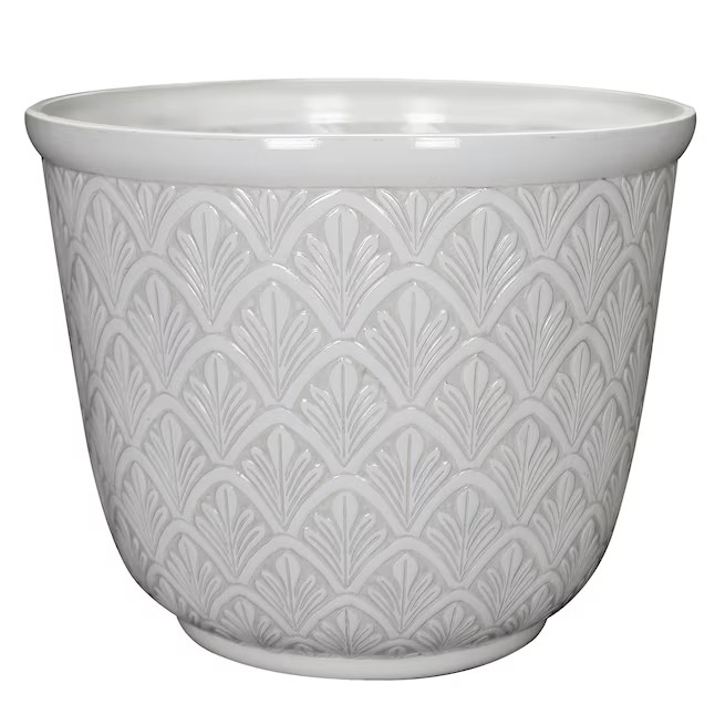 allen + roth Round 19.88-in W x 16.89-in H x 19.8-in D White Resin Contemporary/Modern Indoor/Out... | Lowe's