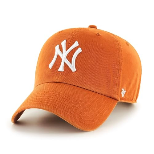 '47 New York Yankees Adjustable Cap Clean Up MLB, Orange/White, One Size | Amazon (US)