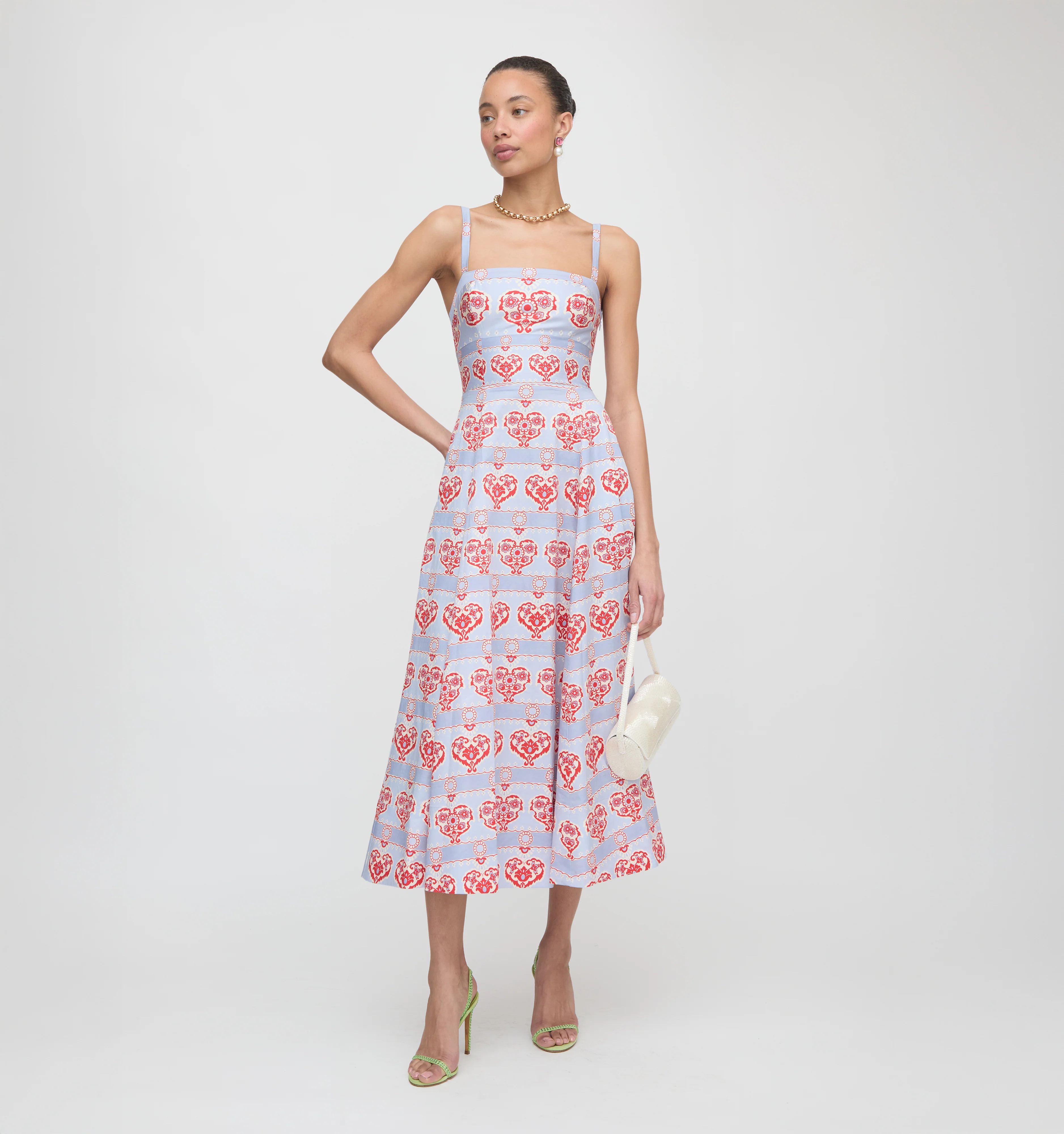 The Margot Dress - Poppy Damask Stripe | Hill House Home US