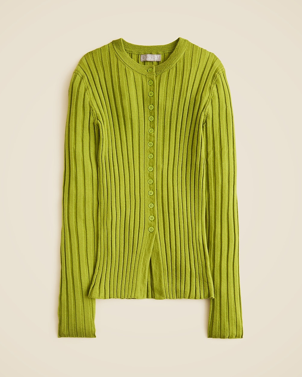 Wide-rib fitted cardigan top in merino wool | J. Crew US