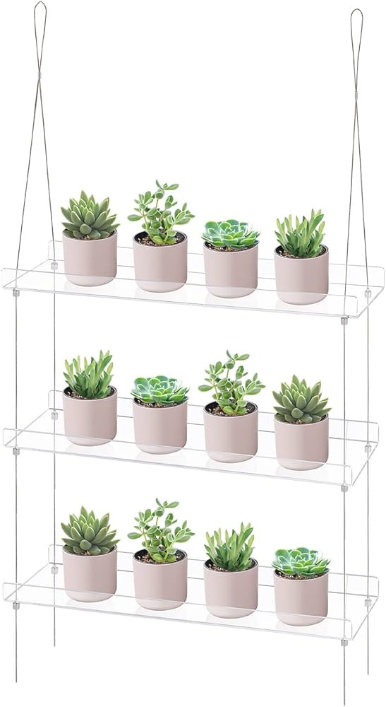 Sumerflos 3-Tier Acrylic Window Boxes Plant Shelves for Windows, Acrylic Hanging Window Plant She... | Amazon (US)