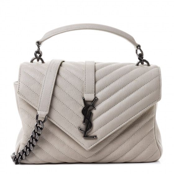 SAINT LAURENT

Sheepskin Matelasse Chevron Monogram Medium College Bag Crema Soft | Fashionphile
