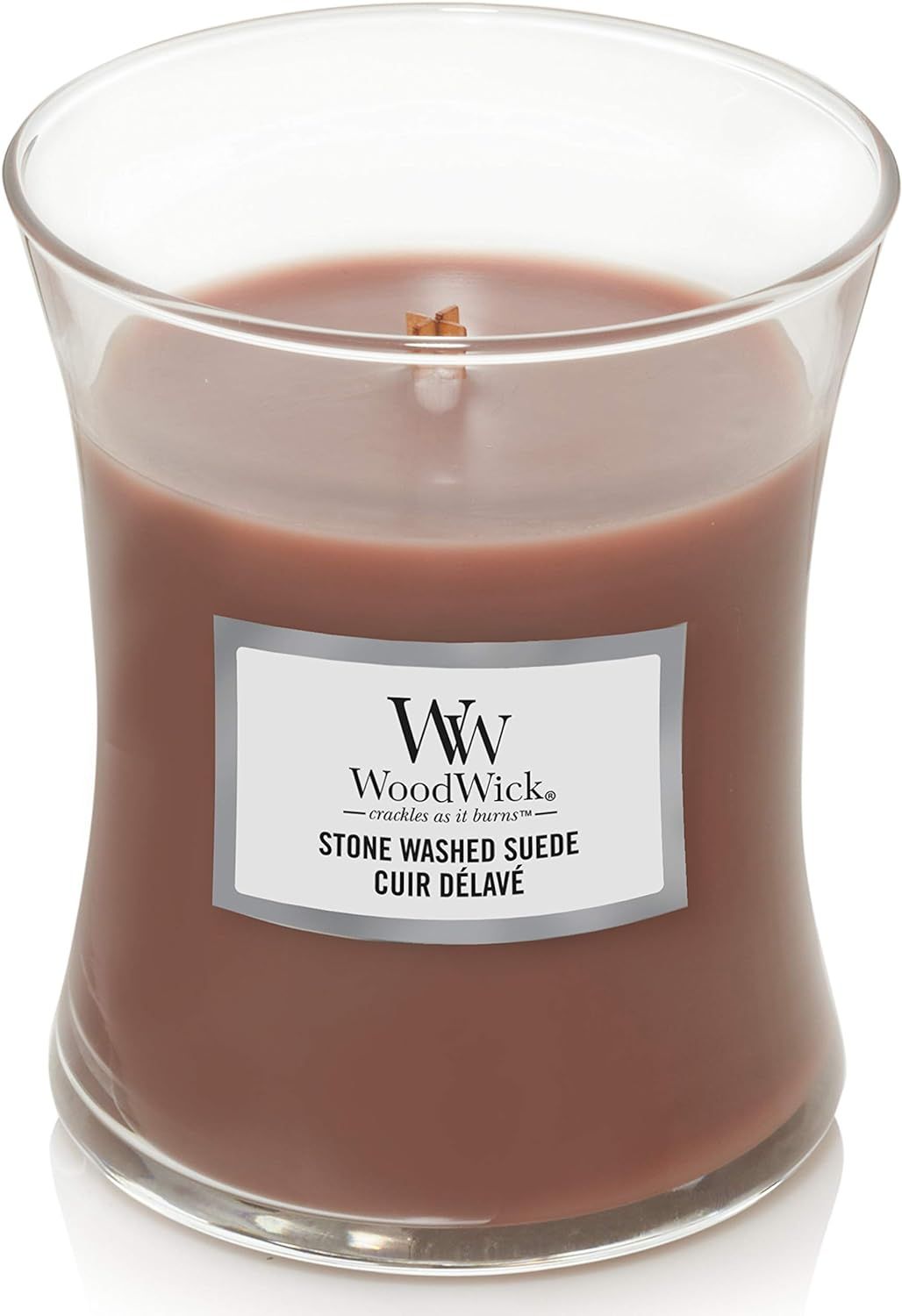 WoodWick Medium Hourglass Scented Candle with Crackling Wick | Stone Washed Suede | Up to 60 Hour... | Amazon (US)