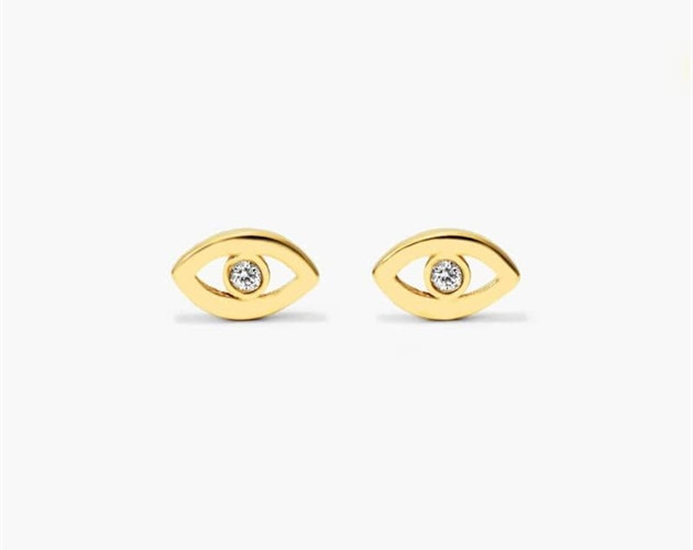 14K Yellow Gold Evil Eye Diamond Stud Earrings-81613y14 | JamesAllen