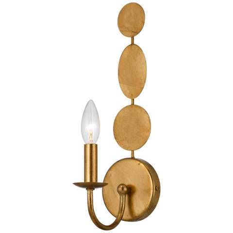 Crystorama Layla 15 1/2" High Antique Gold Wall Sconce | Lamps Plus