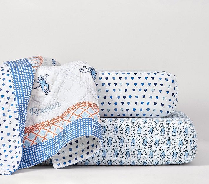 Roller Rabbit Blue Monkey Baby Bedding Set | Pottery Barn Kids