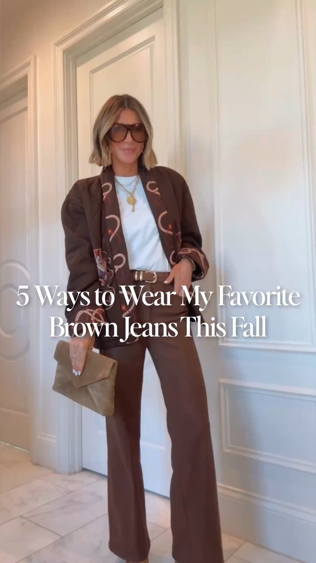 5 ways to wear my favorite brown jeans for fall. I'm 5'7 wearing size 25 they fit tts