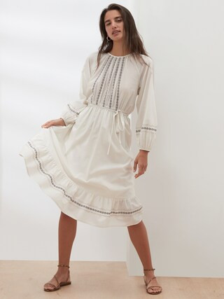 Embroidered Midi Dress | Banana Republic Factory
