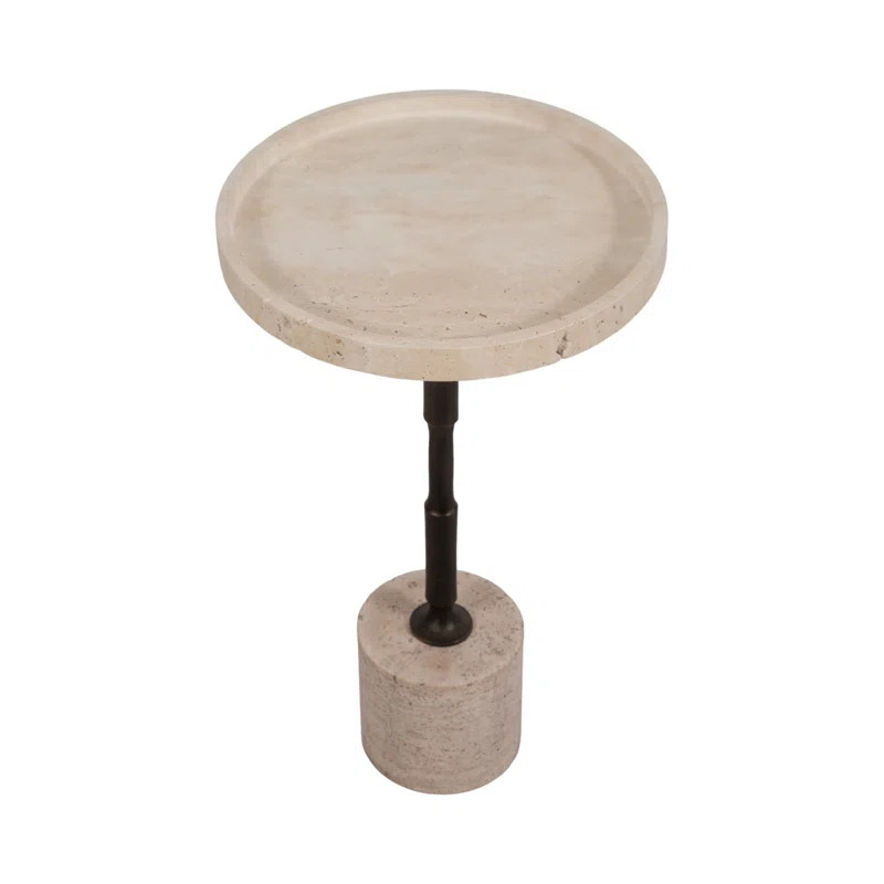 27" Comino Tall Travertine Table | Joss & Main