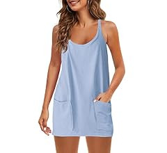 Panadila Womens Summer Sleeveless Mini Dress V Neck Spaghetti Strap Sundress Athletic Short Dress... | Amazon (US)