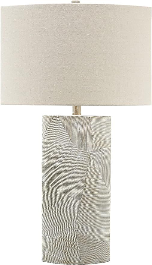 Signature Design by Ashley Bradard 30" Contemporary Ceramic Detailed Table Lamp, Ivory Whitewash | Amazon (US)
