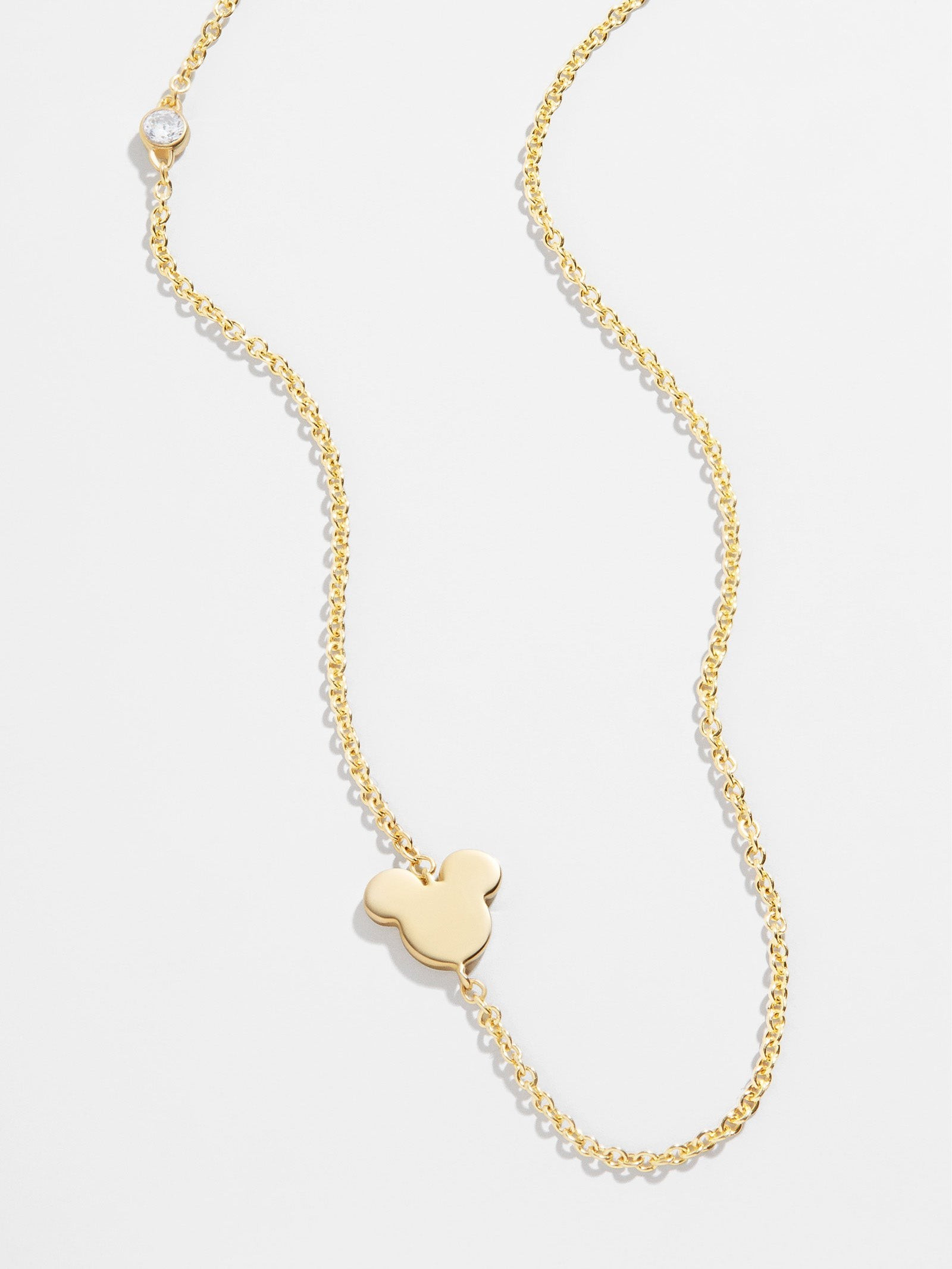 Mickey Mouse Disney 18K Gold & Cubic Zirconia Asymmetrical Necklace - Gold | BaubleBar
