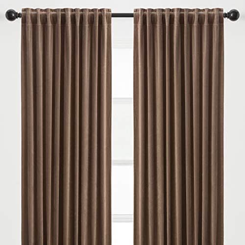 Chanasya 2-Panel Solid Classy Velvet Blackout Curtains - 3-in-1 Back Tab, Rod Pocket, Ring Tab - ... | Amazon (US)