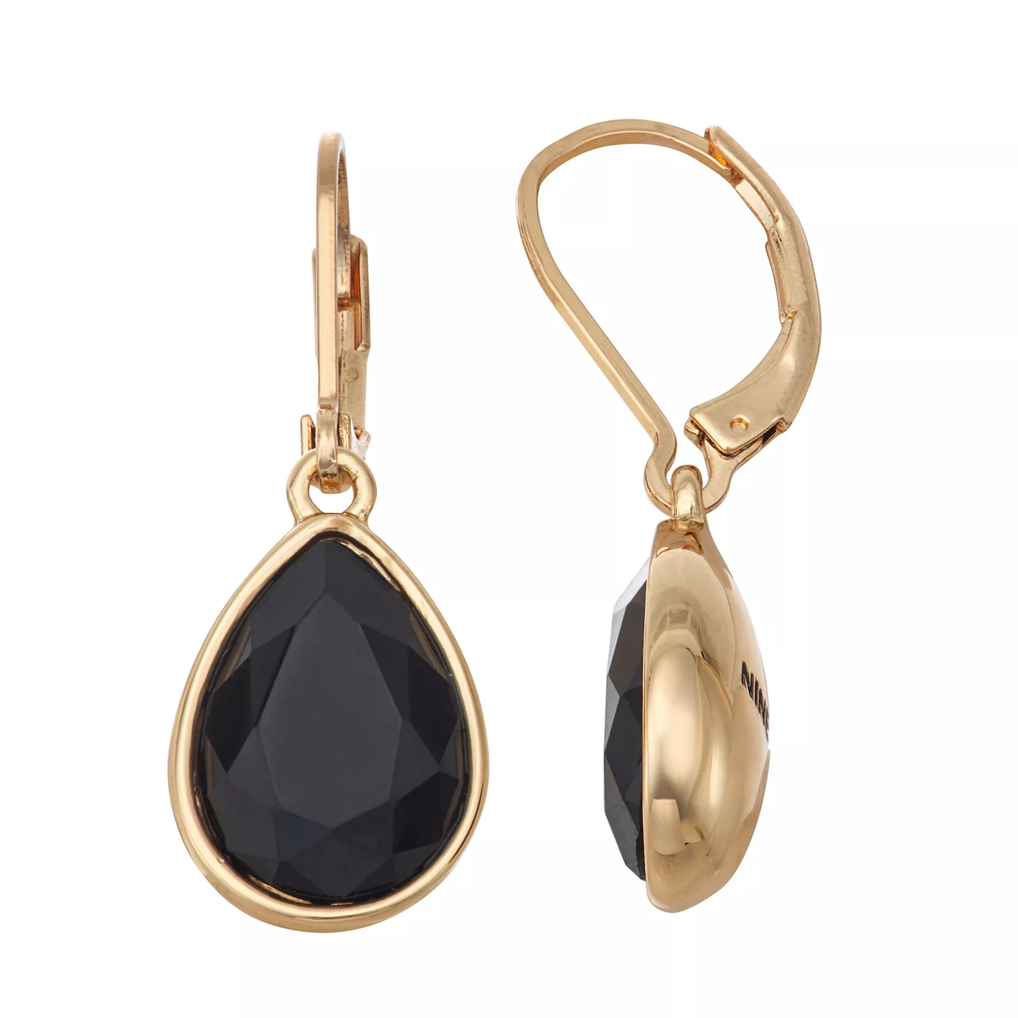 Nine West Gold-Tone Simulated Gemstone Teardrop Dangle Earrings | Kohl's