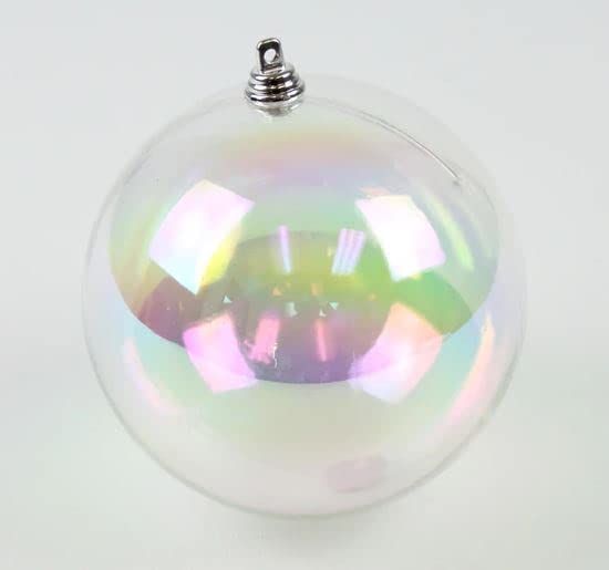 Farrisilk, 5" Transparent Ornament Ball: Iridescent Clear - Christmas Tree Shatterproof Ornament | Amazon (US)