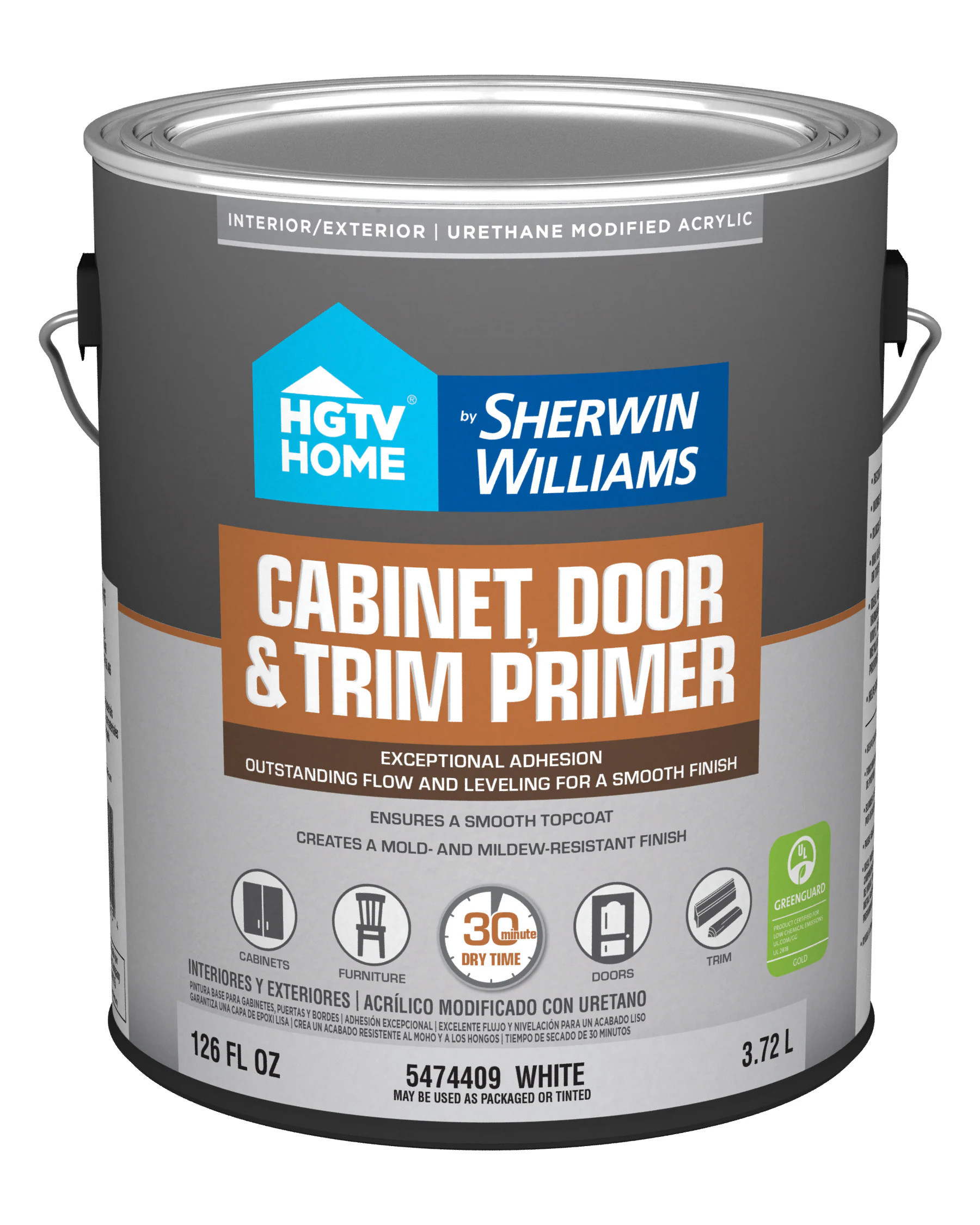 HGTV HOME by Sherwin-Williams Cabinet, Door and Trim Interior/Exterior Bonding Water-based Primer ( 1-gallon ) | HP5474409-16 | Lowe's