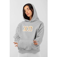 Chi Omega Printed Sorority Letter Hoodie | Leopard Print | Etsy (US)