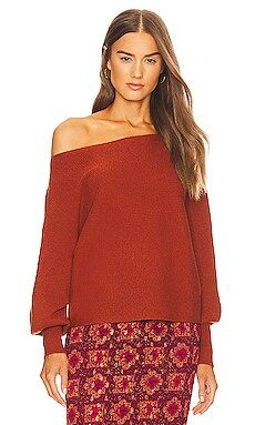 House of Harlow 1960 Winifred Wide Neck Sweater in Burnt Orange from Revolve.com | Revolve Clothing (Global)