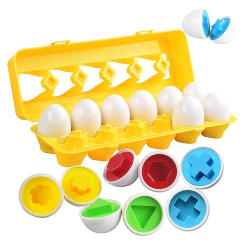 Matching Eggs Toys Color & Shape Recognition Sorter Puzzle, Montessori Toys for Baby Easter Trave... | Amazon (US)