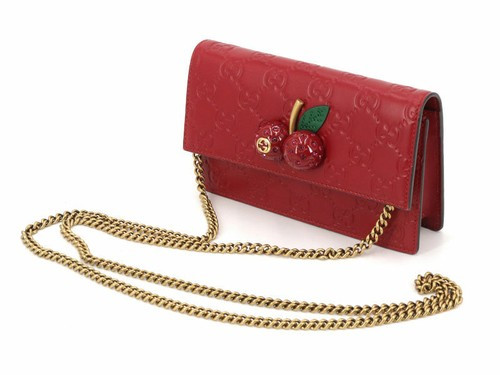 GUCCI Guccissima GG Cherry Chain Mini Shoulder Bag Wallet Cherries Red Leather  | eBay | eBay US