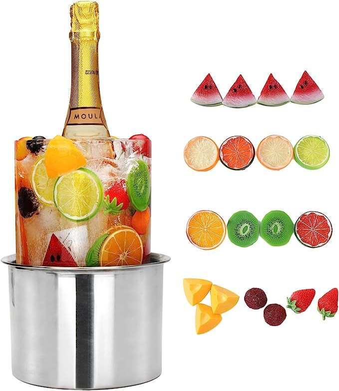 Ice Bucket Mold Wine Chiller Customize unique Ice Bucket with Flowers & Fruits For Your Champagne... | Amazon (US)