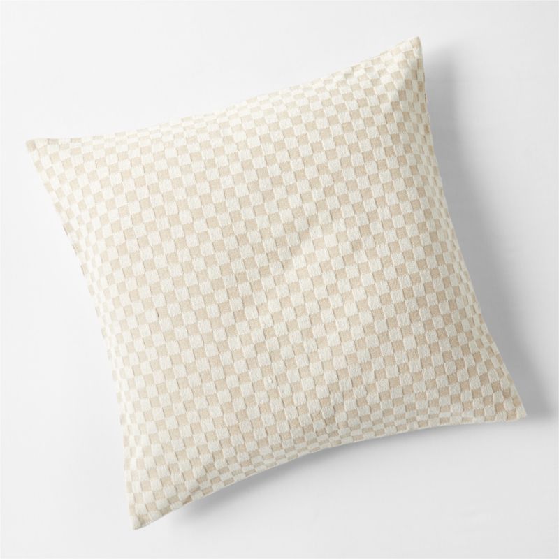 Ford Woven Checkered Euro Bed Pillow Sham by Jake Arnold + Reviews | Crate & Barrel | Crate & Barrel
