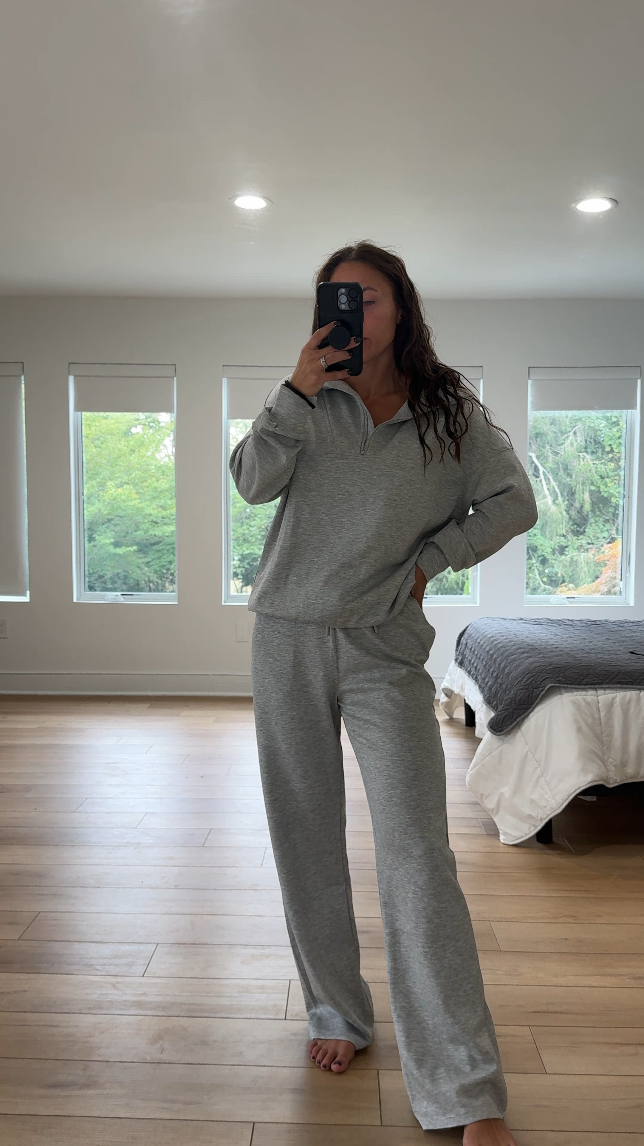 I have this matching set from Amazon in 3 colors, it’s so comfortable! It fits true to size, the pants and pockets, and it does have some stretch to it. It’s a great travel outfit, or perfect for heading to kids weekend games! #loungewear #casualoutfit #amazonfashion 

#LTKTravel #LTKStyleTip #LTKFindsUnder50
