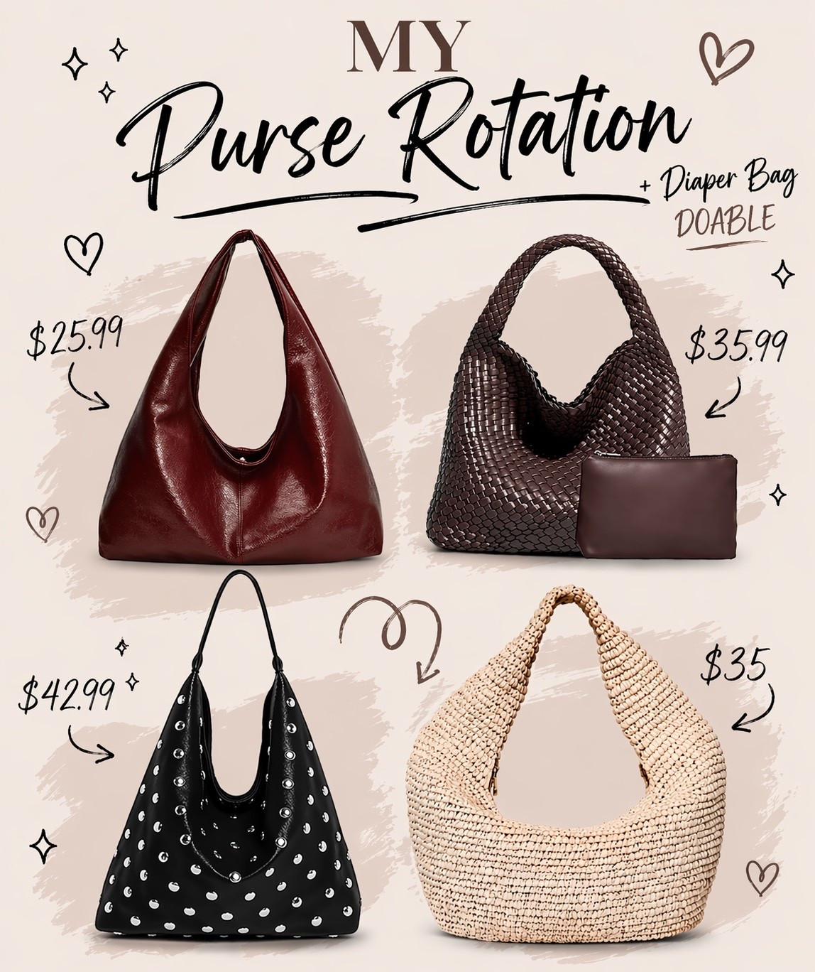 My current rotation and also diaper bag substitutes! 

#LTKHome #LTKmomlife #LTKdayinmylife