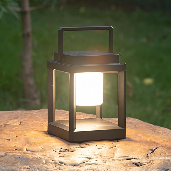 Outdoor Table Lamp, Led Lamps for Nightstand, Solar Lanterns Outdoor Hanging for Patio Waterproof... | Amazon (US)