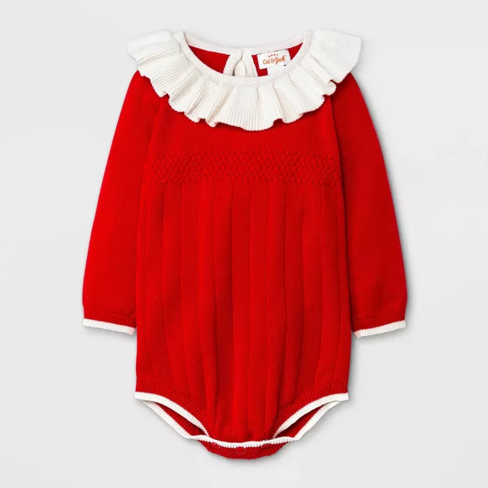 Baby Girls' Sweater Romper - Cat & Jack™ Red | Target