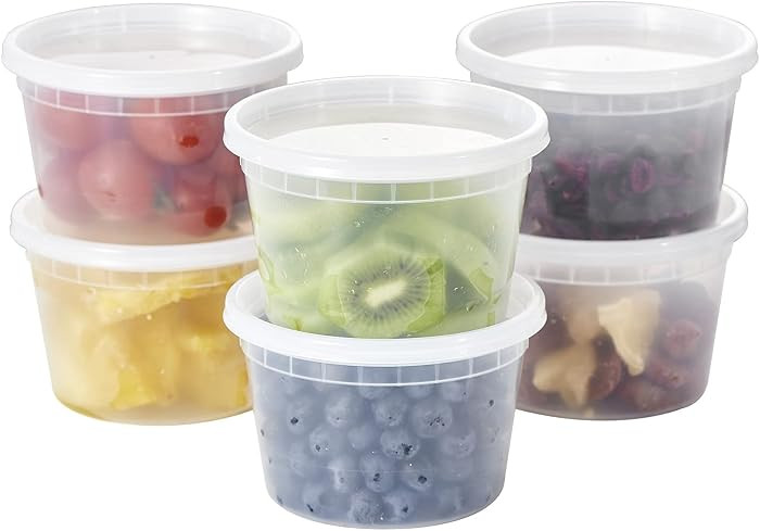 [48Set - 16oz.] Plastic Deli Food Storage Containers With Plastic Lids, Disposable togo container... | Amazon (US)