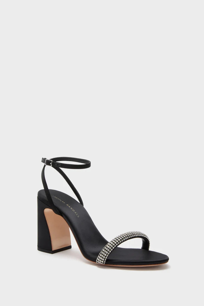 Black Satin with Diamonds Malia Heels | Tuckernuck (US)