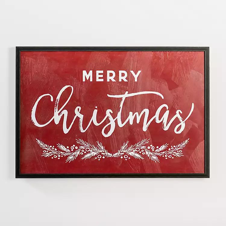 Distressed Black Frame Merry Christmas Wall Plaque | Kirkland's Home