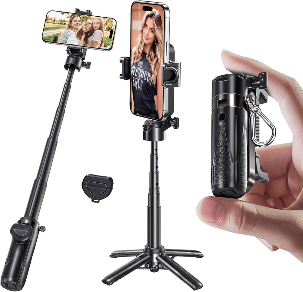 MAGIC JOHN Selfie Stick Tripod, Pocket Size Portable Phone Tripod, Retractable Tripod for iPhone ... | Amazon (US)