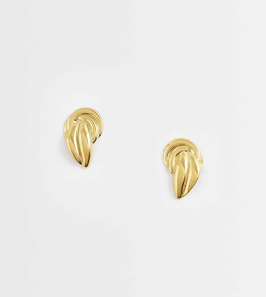 Lost Souls vintage knot stud earrings in 18kt gold-plated stainless steel | ASOS (Global)