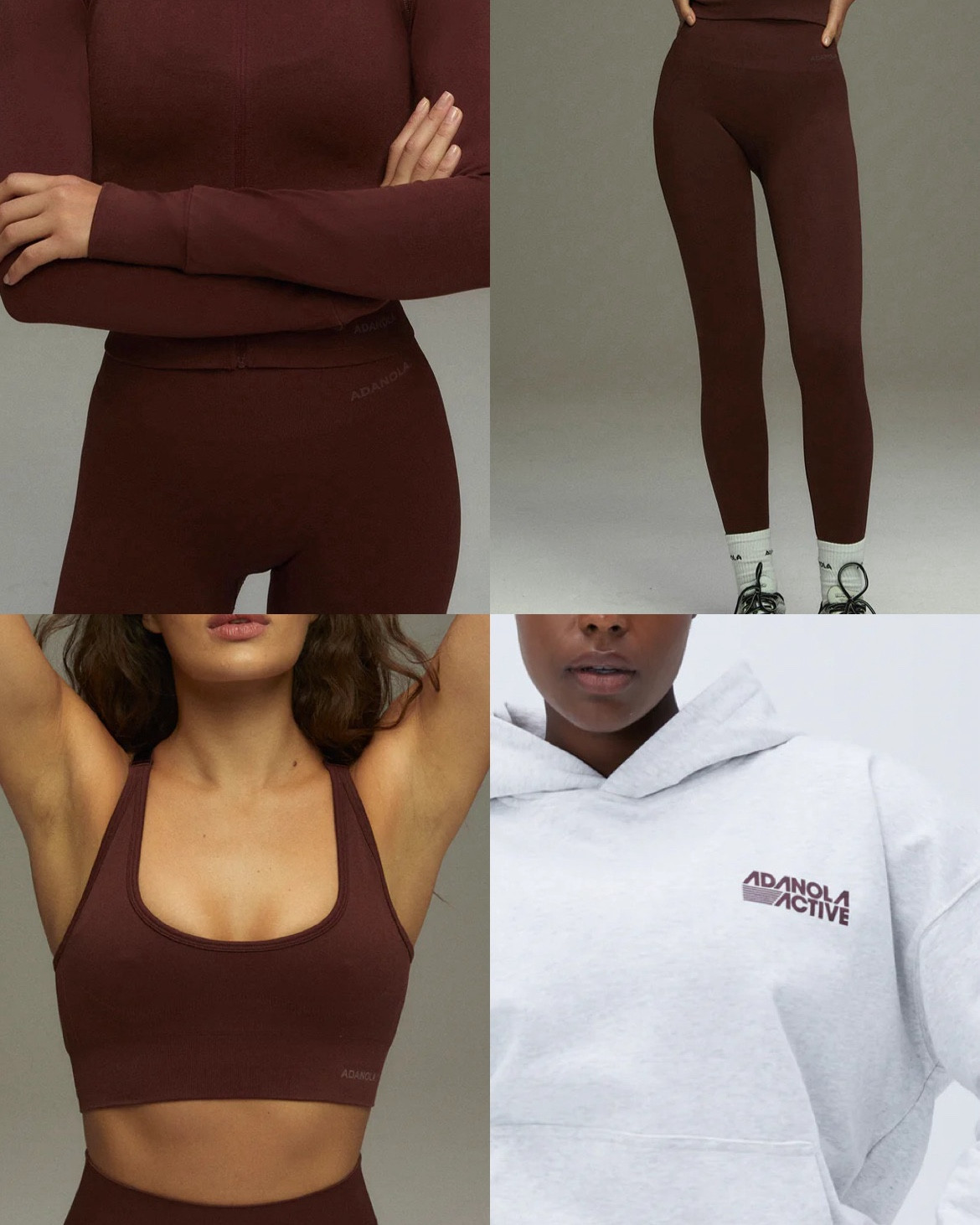 Adanola new workout drop - burgundy leggings burgundy sports bra , burgundy zip jacket , taupe workout set , Adanola jumper , Adanola hoodie 

#LTKfitness #LTKautumn #LTKuk