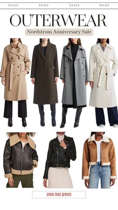 Nordstrom anniversary sale outerwear picks! This is a great time to grab outerwear for upcoming winter months. 

Trench coats, winter coats, long coats, leather jackets, 

#LTKxNSale #LTKStyleTip #LTKOver40