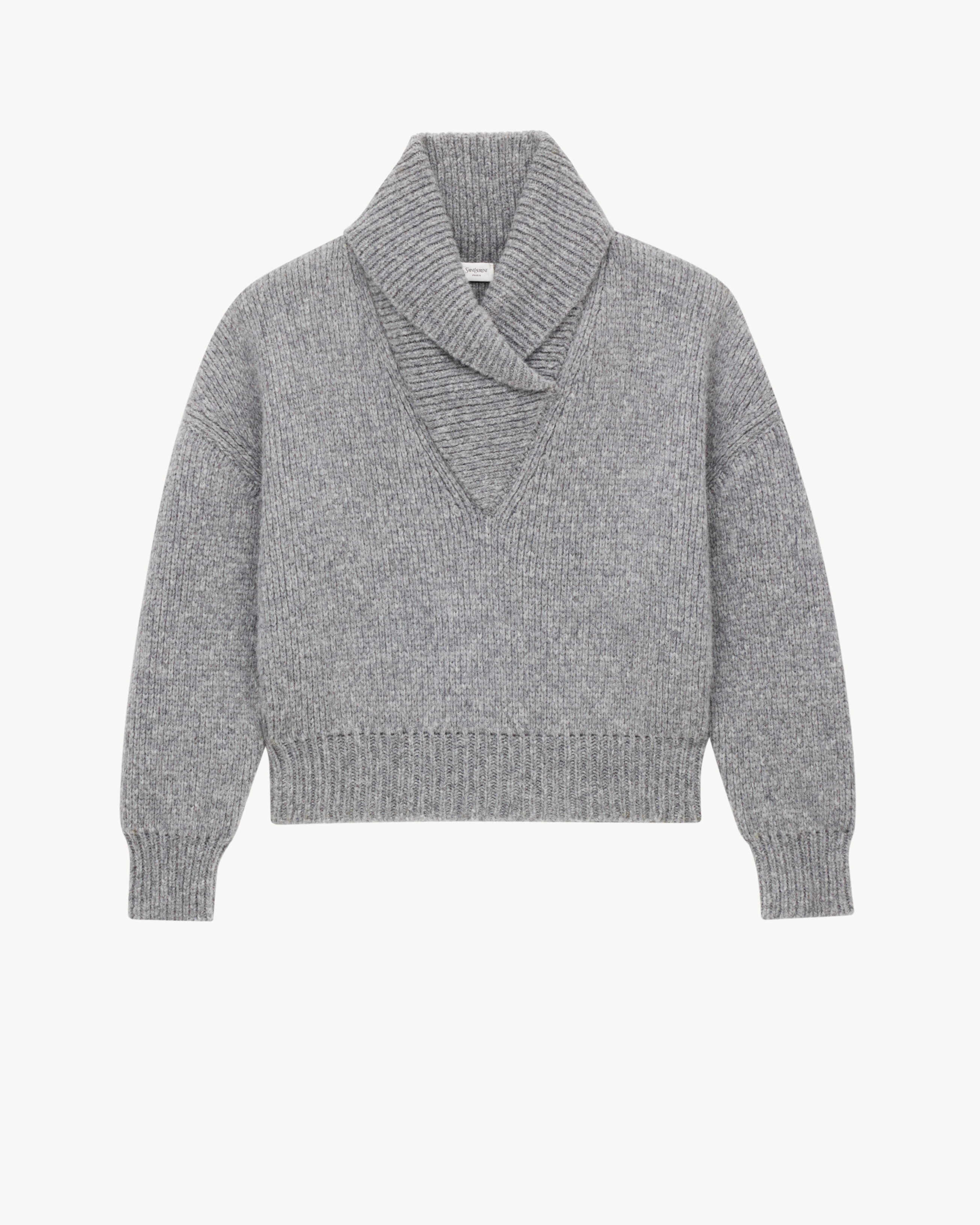 shawl sweater in chunky knit | Saint Laurent Inc. (Global)