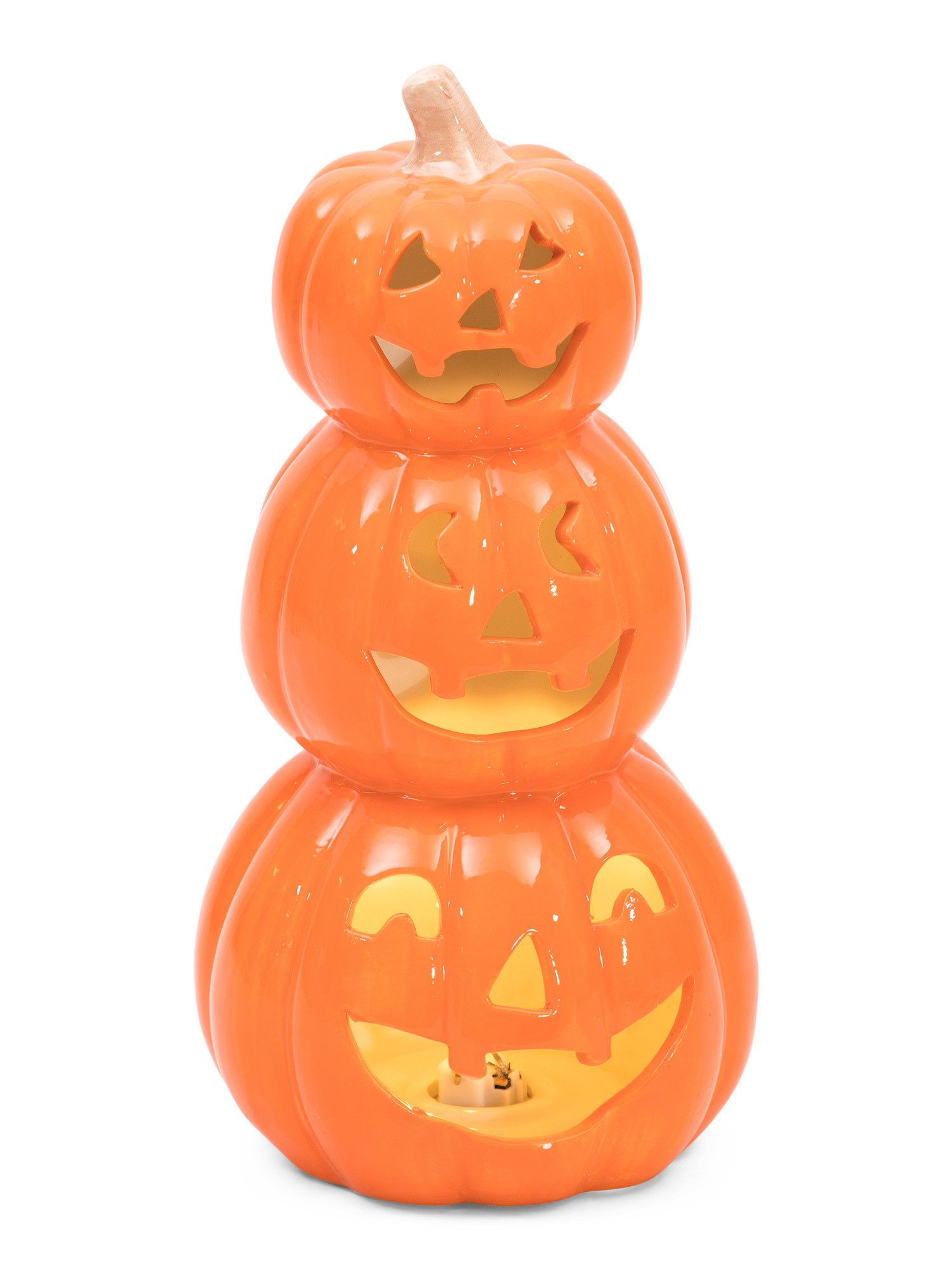 12in Ceramic Led Stacked Jack O Lantern | TJ Maxx