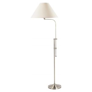 Cal Lighting 19" Mid-Century 3-way Adjustable Metal Floor Lamp in Silver | Cymax