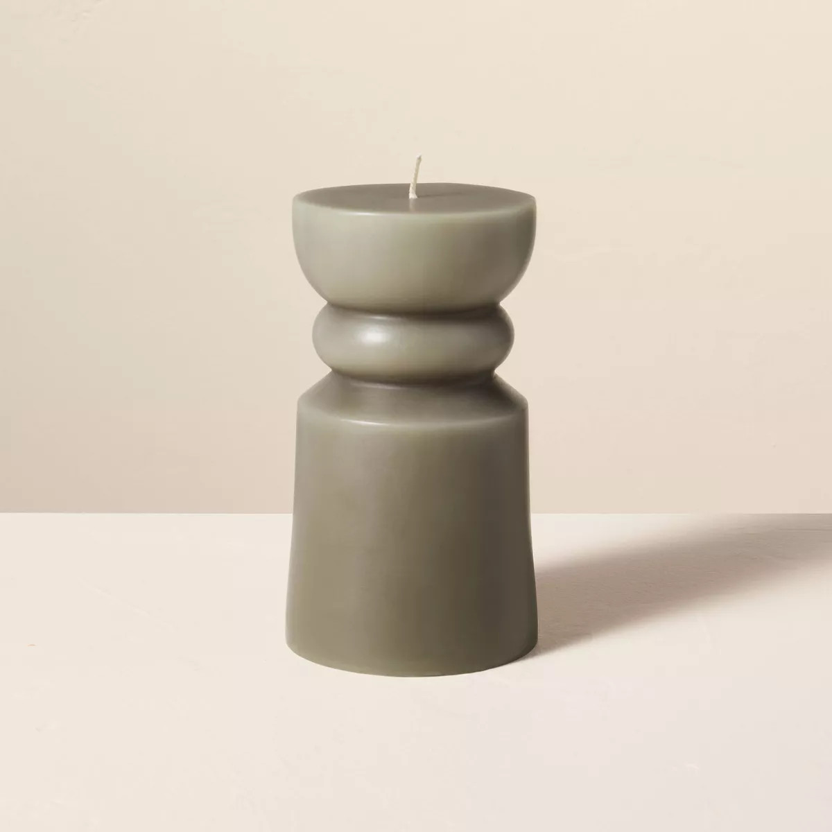 Spindle Sculpted Candle Green - Hearth & Hand™ with Magnolia | Target