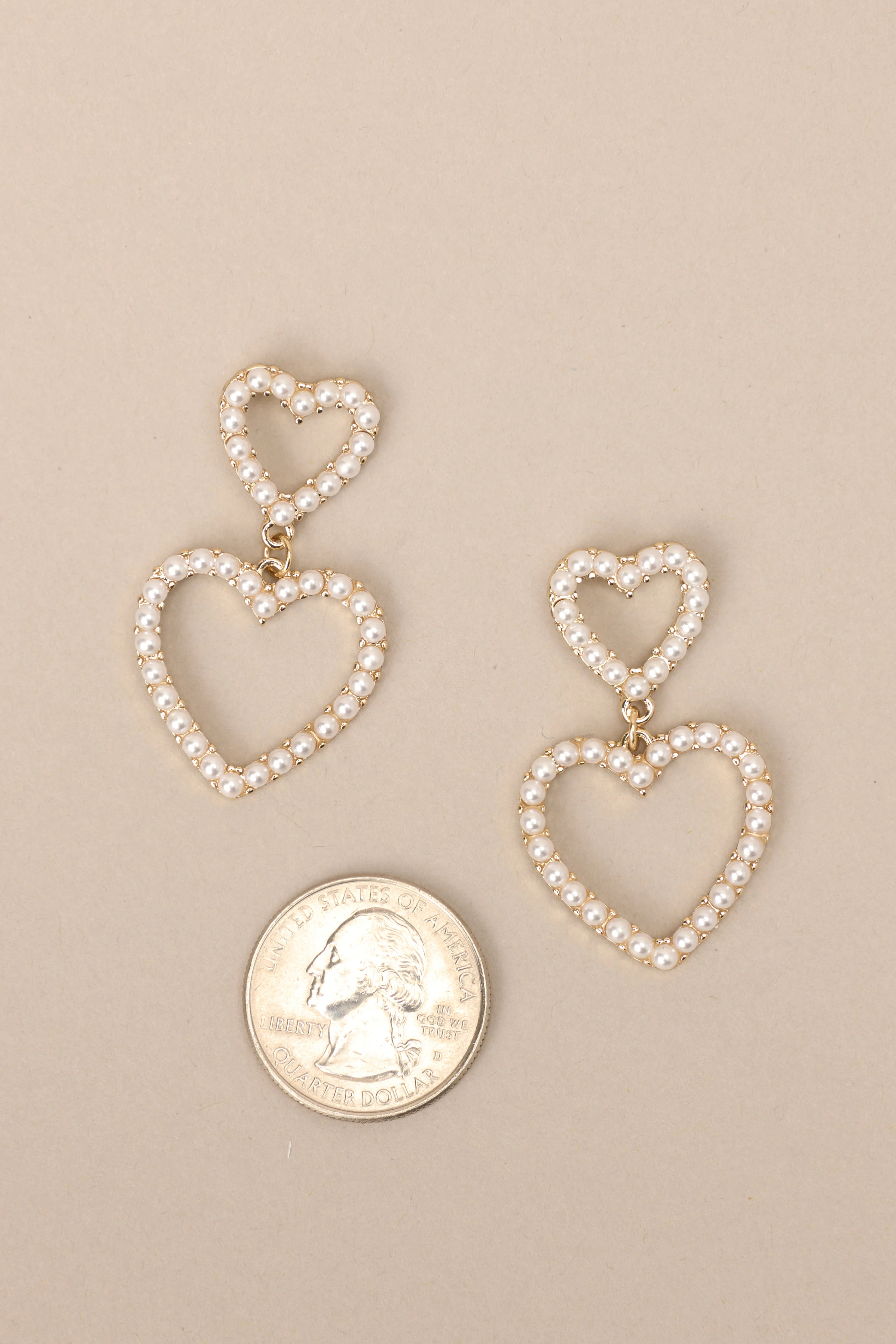 All About Us Pearl Heart Earrings | Red Dress 