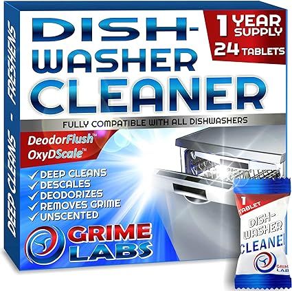 Dishwasher Cleaner Deodorizer Descaler Tablets, 24 pack Heavy Duty Deep Clean and Natural Limesca... | Amazon (US)