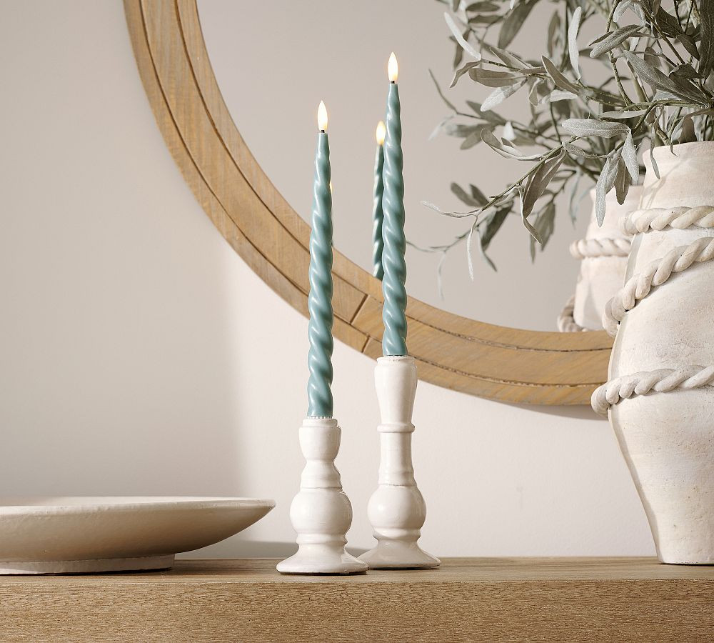 Flameless Spiral Taper Candle | Pottery Barn (US)